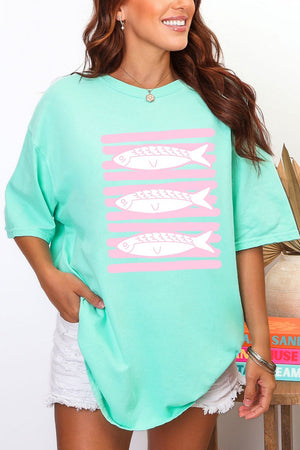 Preppy Pink Fish Comfort Colors Adult Ring - Spun Cotton Tee - Wholesale Accessory Market