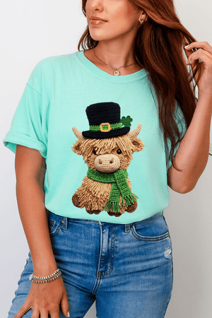 Shamrock & Moo Faux Yarn Comfort Colors Adult Ring - Spun Cotton Tee - Wholesale Accessory Market