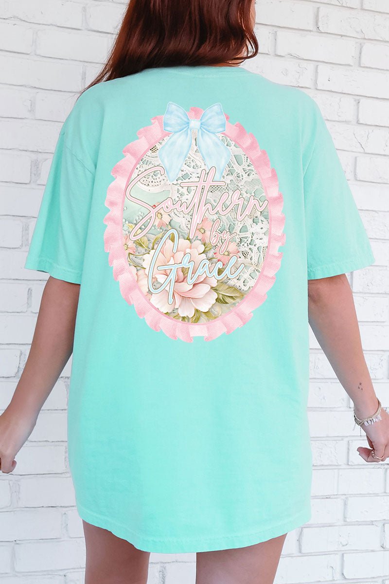 Southern By Grace Ruffle Front & Back Comfort Colors Adult Ring - Spun Cotton Tee - Wholesale Accessory Market
