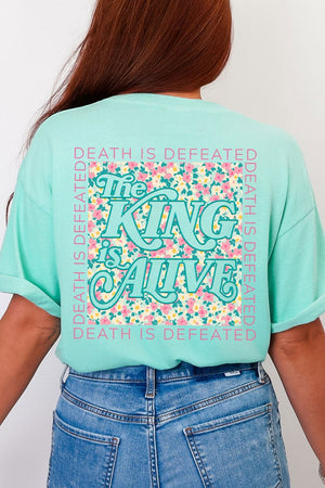 The King Is Alive Front & Back Design Comfort Colors Adult Ring - Spun Cotton Tee - Wholesale Accessory Market