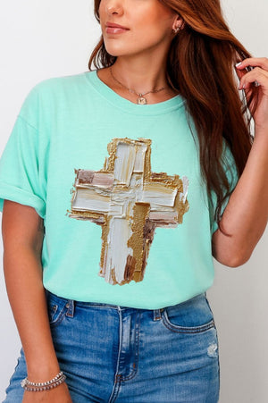 The Painted Gilded Cross Comfort Colors Adult Ring - Spun Cotton Tee - Wholesale Accessory Market
