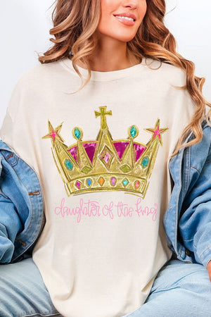 Bejeweled Daughter Of The King Comfort Colors Adult Ring - Spun Cotton Tee - Wholesale Accessory Market
