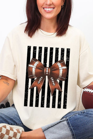 Black Varsity Bow Comfort Colors Adult Ring-Spun Cotton Tee - Wholesale Accessory Market