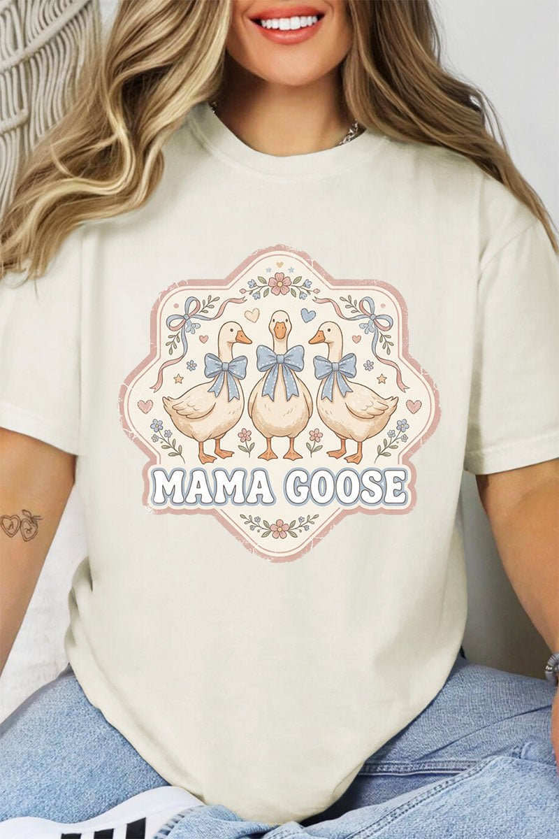 Blue Bow Mama Goose Comfort Colors Adult Ring - Spun Cotton Tee - Wholesale Accessory Market