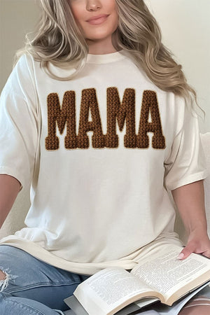 Brown Faux Threaded Mama Comfort Colors Adult Ring - Spun Cotton Tee - Wholesale Accessory Market