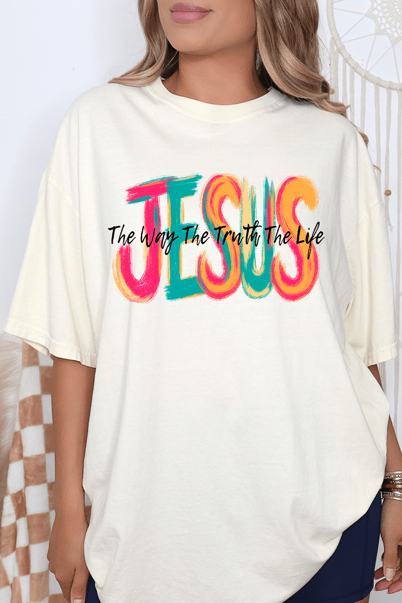 Brushstroke Jesus Comfort Colors Adult Ring - Spun Cotton Tee - Wholesale Accessory Market