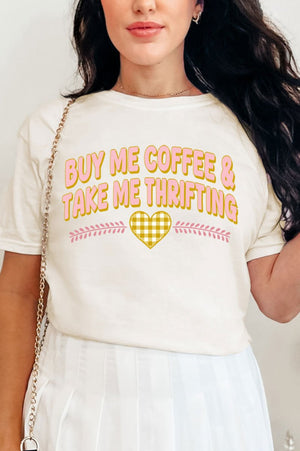 Buy Me Coffee & Take Me Thrifting Comfort Colors Adult Ring - Spun Cotton Tee - Wholesale Accessory Market
