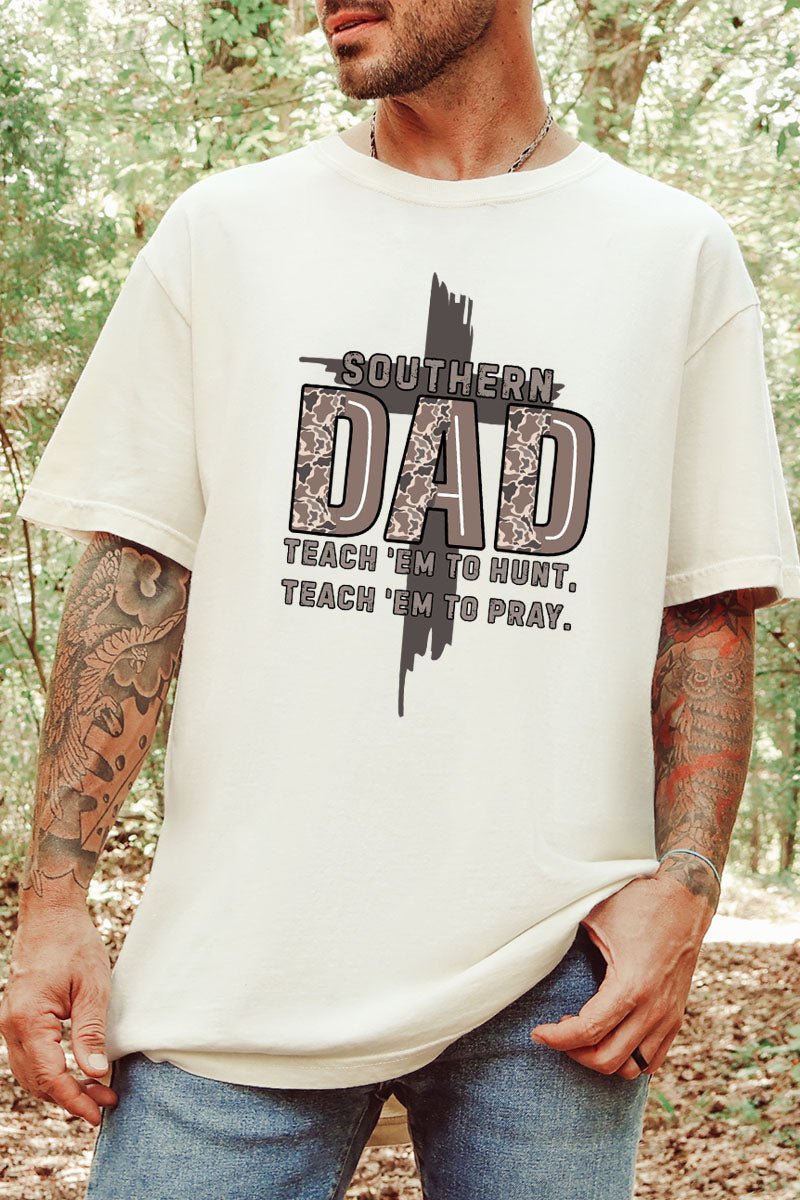 Camo Southern Dad Comfort Colors Adult Ring - Spun Cotton Tee - Wholesale Accessory Market