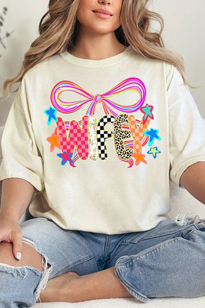 Colorful Preppy Wifey Comfort Colors Adult Ring - Spun Cotton Tee - Wholesale Accessory Market