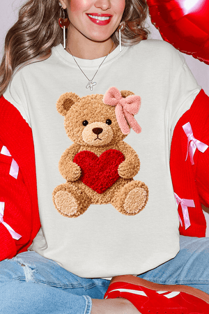Cozy Heart Cub Faux Yarn Comfort Colors Adult Ring - Spun Cotton Tee - Wholesale Accessory Market