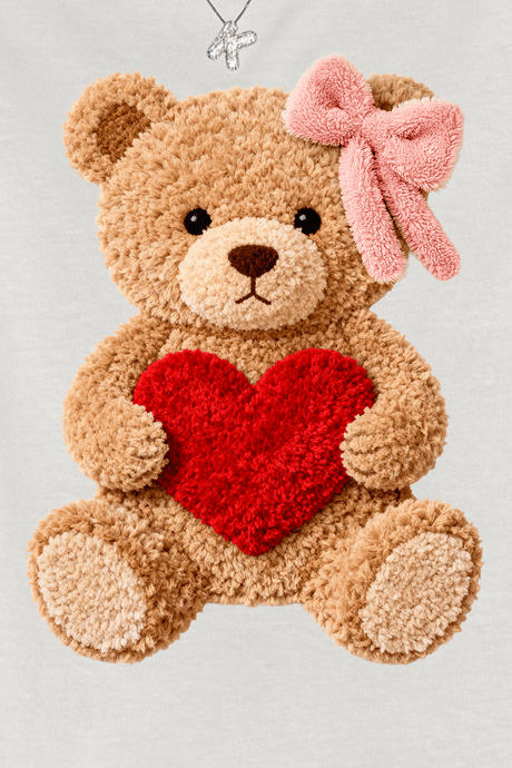 Cozy Heart Cub Faux Yarn Comfort Colors Adult Ring - Spun Cotton Tee - Wholesale Accessory Market