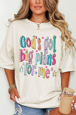 Distressed Big Plans For Me Comfort Colors Adult Ring - Spun Cotton Tee - Wholesale Accessory Market