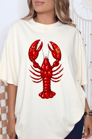 Faux Rhinestone Crawfish Comfort Colors Adult Ring - Spun Cotton Tee - Wholesale Accessory Market