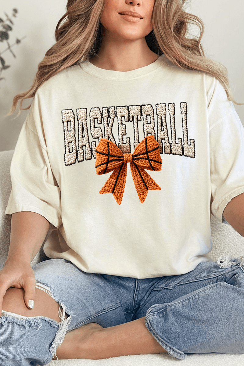Faux Yarn Basketball Coquette Comfort Colors Adult Ring - Spun Cotton Tee - Wholesale Accessory Market