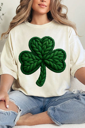 Faux Yarn Clover Comfort Colors Adult Ring - Spun Cotton Tee - Wholesale Accessory Market