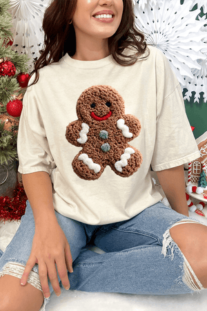 Faux Yarn Gingerbread Kisses Comfort Colors Adult Ring - Spun Cotton Tee - Wholesale Accessory Market