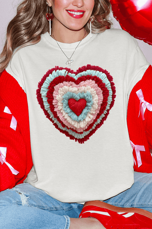 Faux Yarn Heart Collection Comfort Colors Adult Ring - Spun Cotton Tee - Wholesale Accessory Market