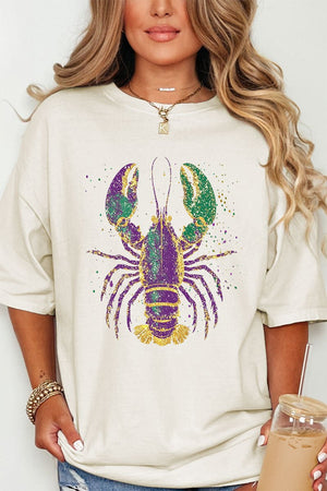 Glitzy Gras Crawfish Comfort Colors Adult Ring - Spun Cotton Tee - Wholesale Accessory Market