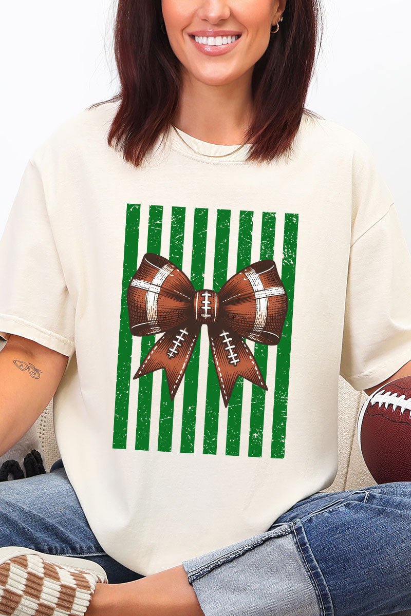 Green Varsity Bow Comfort Colors Adult Ring-Spun Cotton Tee - Wholesale Accessory Market