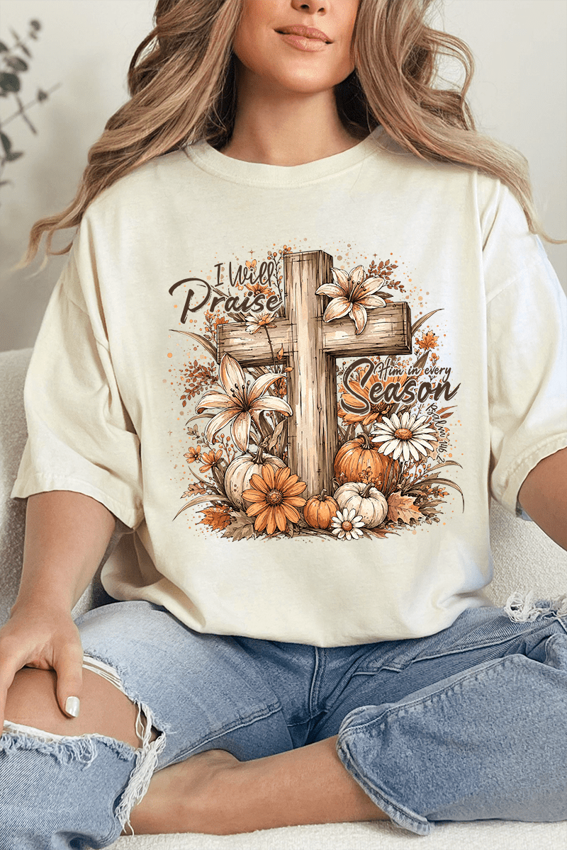 Harvest Praise Cross Comfort Colors Adult Ring-Spun Cotton Tee - Wholesale Accessory Market