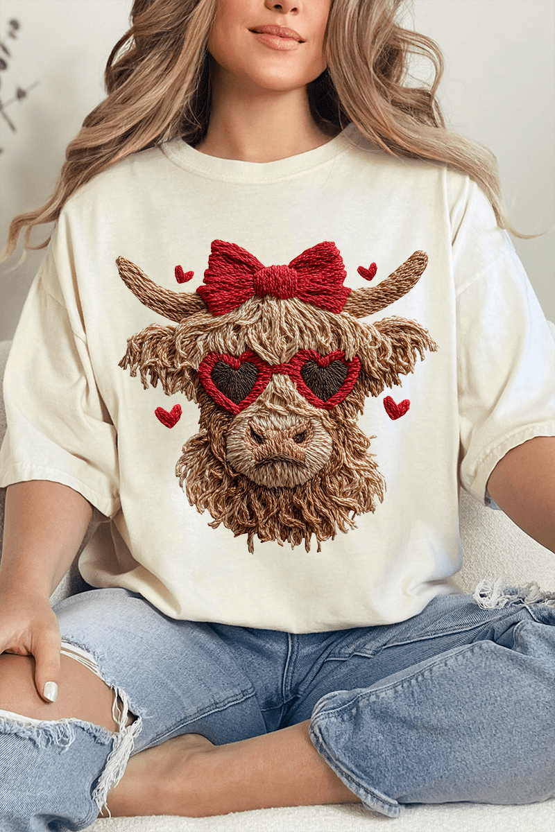 Heartbreaking Heifer Faux Yarn Comfort Colors Adult Ring - Spun Cotton Tee - Wholesale Accessory Market
