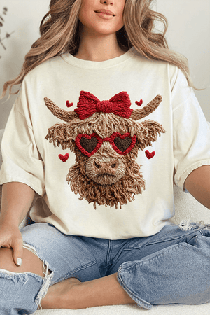 Heartbreaking Heifer Faux Yarn Comfort Colors Adult Ring - Spun Cotton Tee - Wholesale Accessory Market