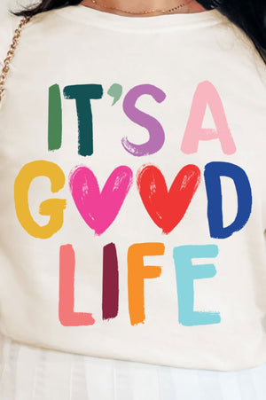 Heart It's A Good Life Comfort Colors Adult Ring - Spun Cotton Tee - Wholesale Accessory Market