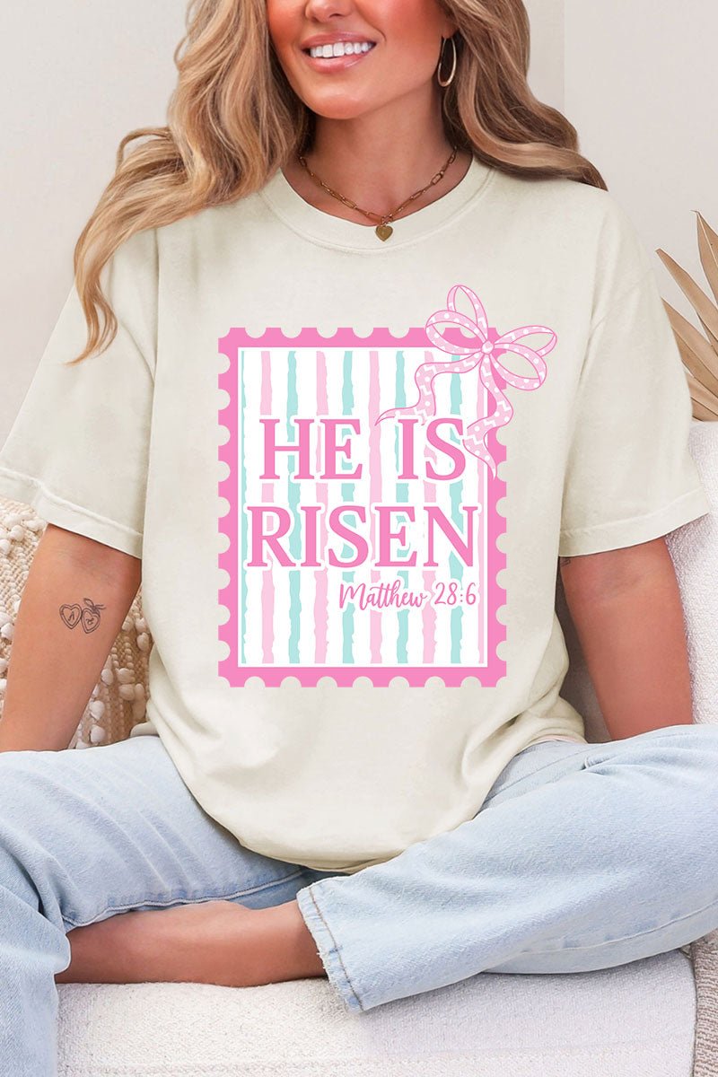 He Is Risen Stamp Comfort Colors Adult Ring - Spun Cotton Tee - Wholesale Accessory Market