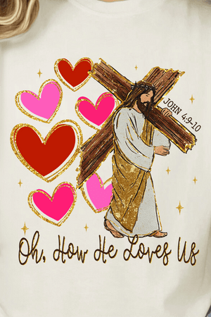 He Loves Us Hearts Comfort Colors Adult Ring - Spun Cotton Tee - Wholesale Accessory Market