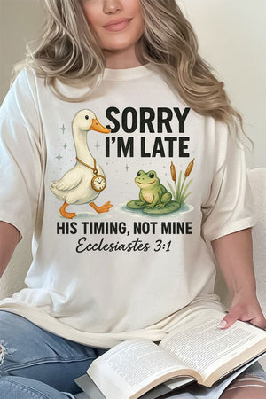 His Timing Not Mine Comfort Colors Adult Ring - Spun Cotton Tee - Wholesale Accessory Market