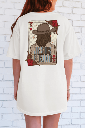Jesus Is King Front & Back Comfort Colors Adult Ring - Spun Cotton Tee - Wholesale Accessory Market