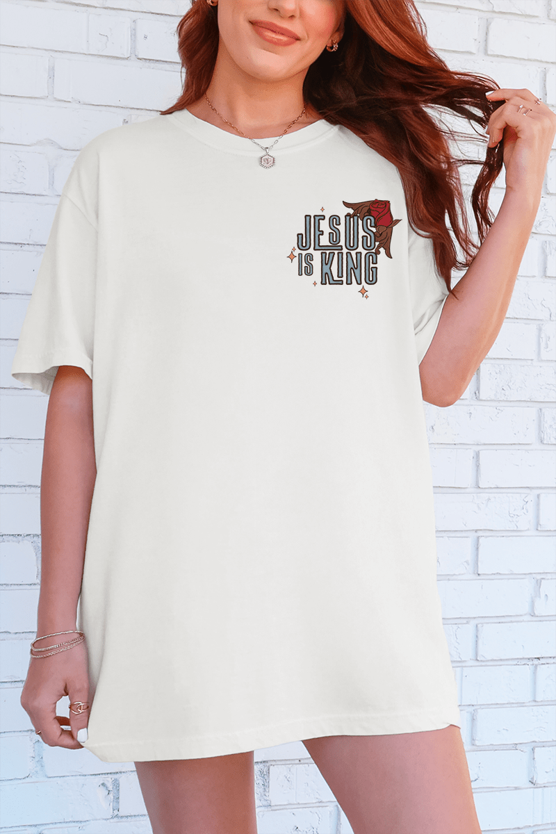 Jesus Is King Front & Back Comfort Colors Adult Ring - Spun Cotton Tee - Wholesale Accessory Market