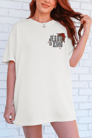 Jesus Is King Front & Back Comfort Colors Adult Ring - Spun Cotton Tee - Wholesale Accessory Market