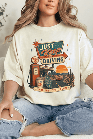 Just Keep Driving Comfort Colors Adult Ring-Spun Cotton Tee - Wholesale Accessory Market