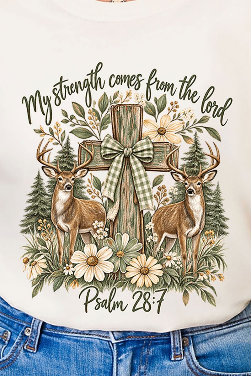 My Strength Woodland Deer Comfort Colors Adult Ring-Spun Cotton Tee - Wholesale Accessory Market