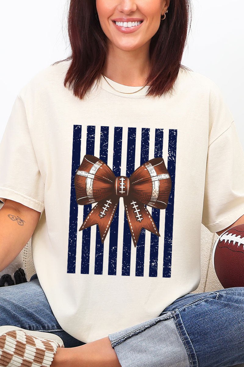 Navy Varsity Bow Comfort Colors Adult Ring-Spun Cotton Tee - Wholesale Accessory Market