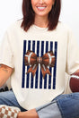 Navy Varsity Bow Comfort Colors Adult Ring-Spun Cotton Tee - Wholesale Accessory Market
