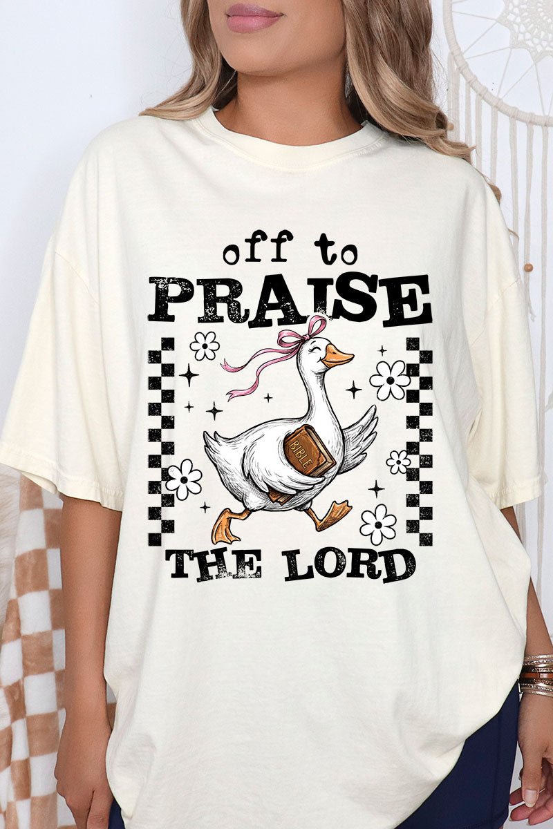 Off To Praise The Lord Comfort Colors Adult Ring - Spun Cotton Tee - Wholesale Accessory Market