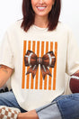 Orange Varsity Bow Comfort Colors Adult Ring-Spun Cotton Tee - Wholesale Accessory Market