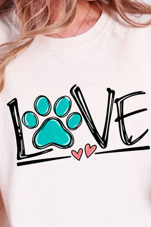 Paw Print Love Comfort Colors Adult Ring-Spun Cotton Tee - Wholesale Accessory Market