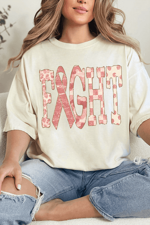 Pink Patterned Fight Comfort Colors Adult Ring-Spun Cotton Tee - Wholesale Accessory Market