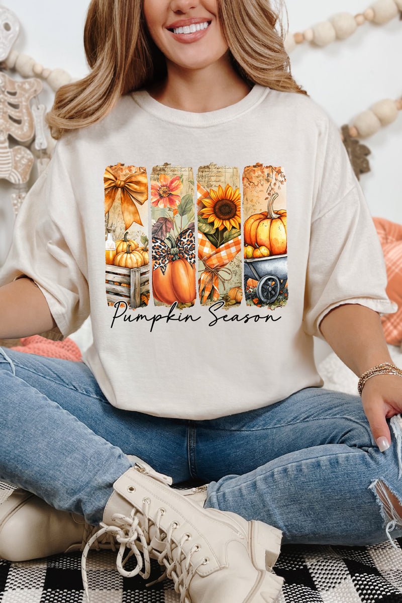 Pumpkin Season Collage Comfort Colors Adult Ring-Spun Cotton Tee - Wholesale Accessory Market