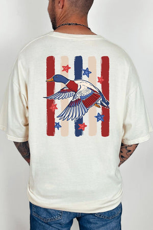 Red, White & Quack Front & Back Comfort Colors Adult Ring - Spun Cotton Tee - Wholesale Accessory Market