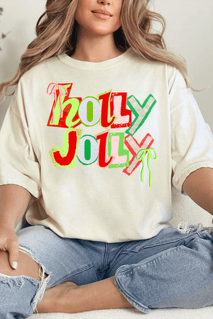 Retro Holly Jolly Comfort Colors Adult Ring - Spun Cotton Tee - Wholesale Accessory Market