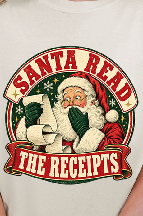 Santa Read The Receipts Comfort Colors Adult Ring-Spun Cotton Tee - Wholesale Accessory Market
