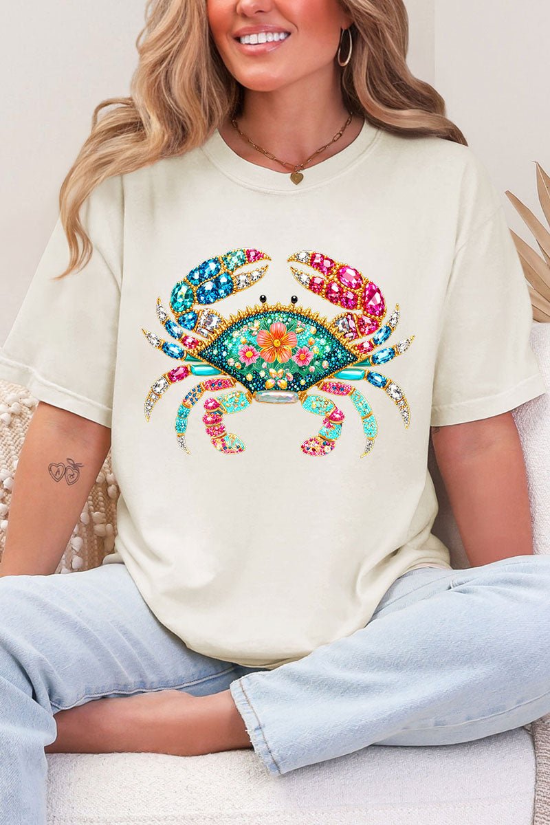 Seaside Sparkle Crab Comfort Colors Adult Ring - Spun Cotton Tee - Wholesale Accessory Market