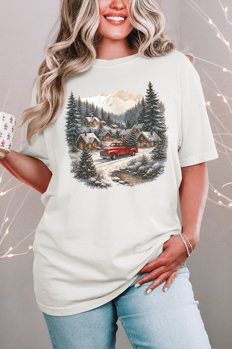 Snowfall On Main Street Comfort Colors Adult Ring - Spun Cotton Tee - Wholesale Accessory Market