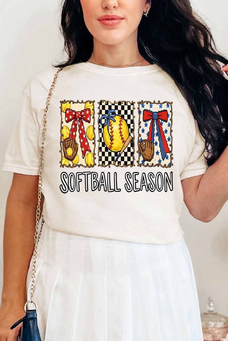 Softball Season Ribbon Comfort Colors Adult Ring - Spun Cotton Tee - Wholesale Accessory Market