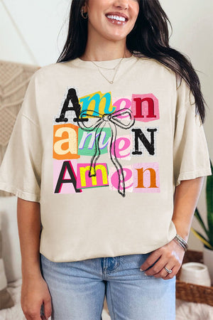 Stacked Amen Coquette Comfort Colors Adult Ring - Spun Cotton Tee - Wholesale Accessory Market