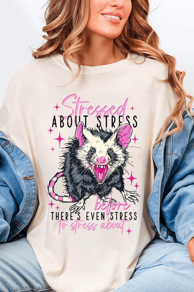 Stressed About Stress Comfort Colors Adult Ring - Spun Cotton Tee - Wholesale Accessory Market